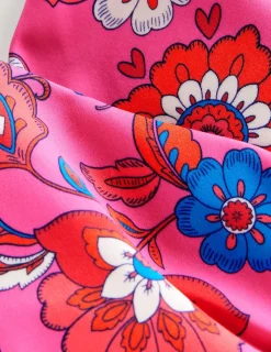 Swimwear-Boden Levanzo Halter Tankini Top-Pink, Botanical Wave Pink,BotanicalWave