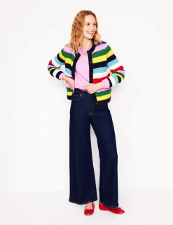 Sweaters & Cardigans-Boden Libby Knitted Jacket-Poppy Red, Blue Multi PoppyRed,BlueMulti