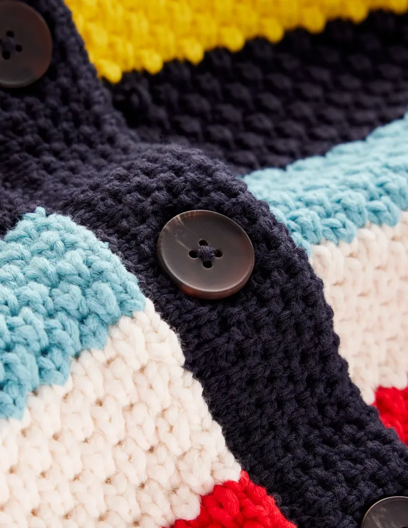 Sweaters & Cardigans-Boden Libby Knitted Jacket-Poppy Red, Blue Multi PoppyRed,BlueMulti