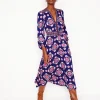 Dresses & Jumpsuits | Midi-Boden Lily Long Sleeve Midi Dress-Starboard Blue, Meadow Posy StarboardBlue,MeadowPosy