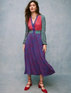 Dresses & Jumpsuits | Midi-Boden Lily Long Sleeve Midi Dress-Multi, Heart Cluster Multi,HeartCluster