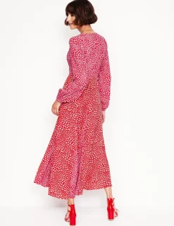 Dresses & Jumpsuits | Midi-Boden Lisa Long Sleeve Tea Dress-Pink, Heart Cluster Pink,HeartCluster