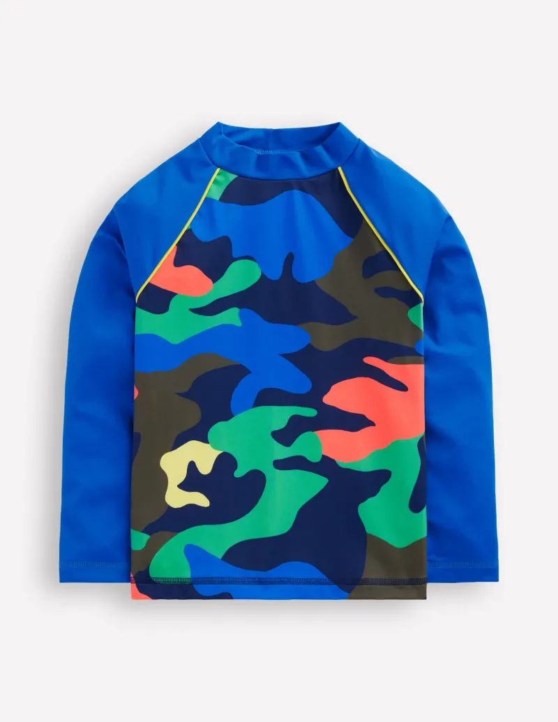 Swimwear & Beachwear-Boden Logo Rash Vest-Multi Rainbow Camo MultiRainbowCamo