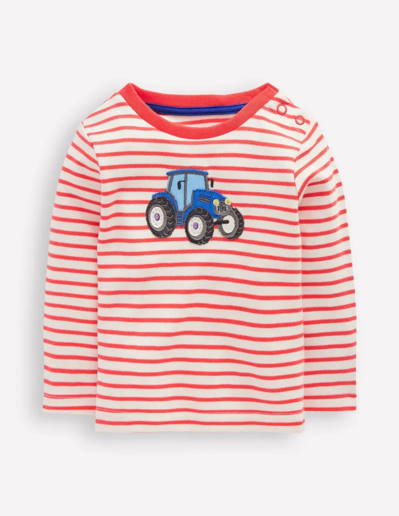 Tops & Bodysuits-Boden Long Sleeve Appliqué T-shirt-Soft Ivory and Jam Red Stripe SoftIvoryandJamRedStripe