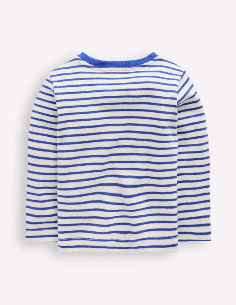 Tops & Bodysuits-Boden Long Sleeve Appliqué T-shirt-Ivory and Blue Heron Stripe IvoryandBlueHeronStripe