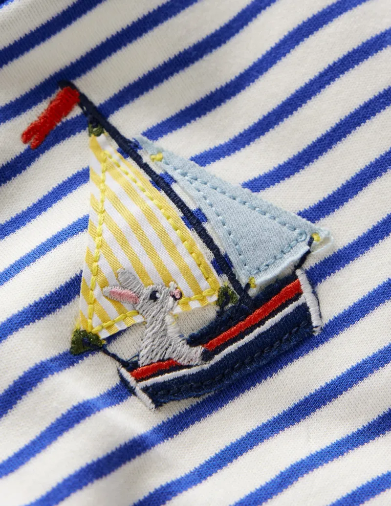 Tops & Bodysuits-Boden Long Sleeve Appliqué T-shirt-Ivory and Blue Heron Stripe IvoryandBlueHeronStripe