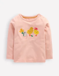 Tops & Bodysuits-Boden Long Sleeve Logo T-shirt-Chalk Pink ChalkPink