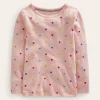 Tops & T-Shirts-Boden Long Sleeve Pointelle Top-Provence Pink Hearts ProvencePinkHearts