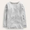Tops & T-Shirts-Boden Long Sleeve Pointelle Top-Grey Marl GreyMarl