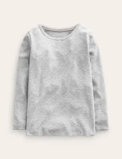 Tops & T-Shirts-Boden Long Sleeve Pointelle Top-Grey Marl GreyMarl
