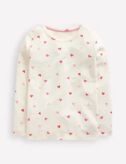 Tops & T-Shirts-Boden Long Sleeve Pointelle Top-Ivory Hearts IvoryHearts