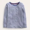 Tops & T-Shirts-Boden Long Sleeve Pointelle Top-Starboard Blue/Ivory StarboardBlue/Ivory