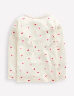 Tops & T-Shirts-Boden Long Sleeve Pointelle Top-Ivory Hearts IvoryHearts