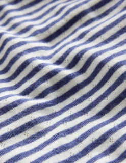 Tops & T-Shirts-Boden Long Sleeve Pointelle Top-Starboard Blue/Ivory StarboardBlue/Ivory