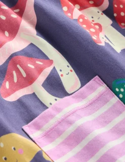 Tops & T-Shirts | Tunics-Boden Long Sleeve Printed Tunic-Starboard Blue Mushrooms StarboardBlueMushrooms