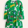 Dresses-Boden Long-Sleeved Fun Jersey Dress-Green Park Play Pets GreenParkPlayPets