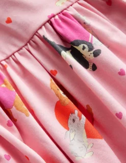 Dresses-Boden Long-Sleeved Fun Jersey Dress-Chalk Pink Valentines Pets ChalkPinkValentinesPets