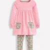 Tunics | Tops & T-Shirts-Boden Long-sleeved print tunic set-Chalk Pink Wild Rose ChalkPinkWildRose