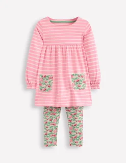 Tunics | Tops & T-Shirts-Boden Long-sleeved print tunic set-Chalk Pink Wild Rose ChalkPinkWildRose