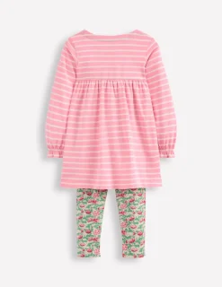 Tunics | Tops & T-Shirts-Boden Long-sleeved print tunic set-Chalk Pink Wild Rose ChalkPinkWildRose