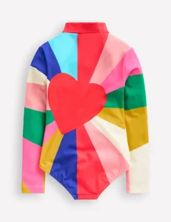 Swimwear & Beachwear-Boden Long-Sleeved Swimsuit-Multi Rainbow Heart MultiRainbowHeart