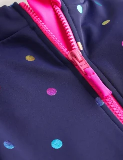 Swimwear & Beachwear-Boden Long-Sleeved Swimsuit-Navy Rainbow Confetti Spot NavyRainbowConfettiSpot