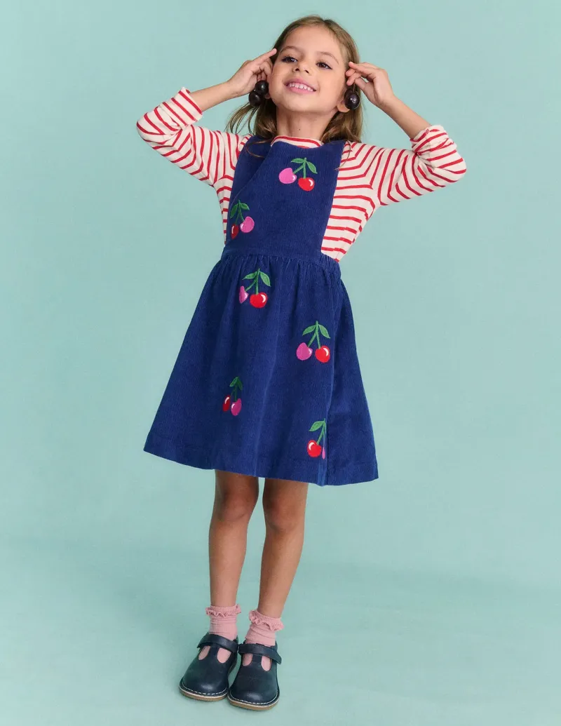 Dresses-Boden Lucilla Pinafore Dress-Starboard Blue Cherries StarboardBlueCherries