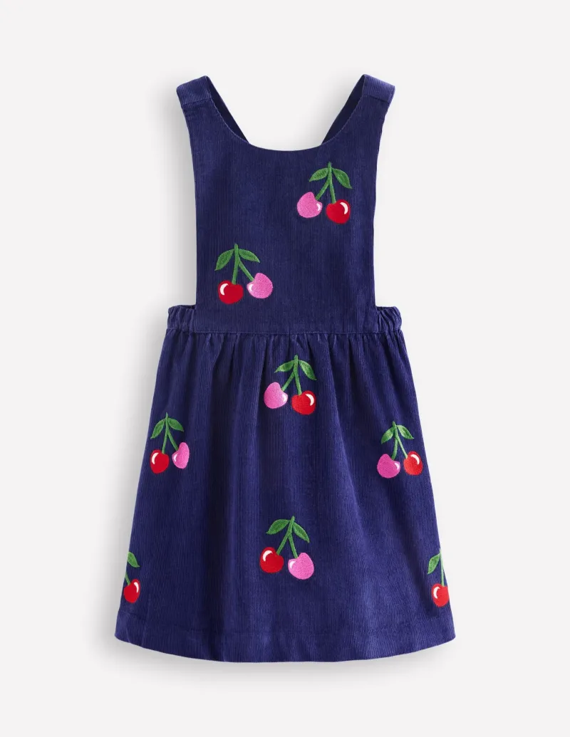 Dresses-Boden Lucilla Pinafore Dress-Starboard Blue Cherries StarboardBlueCherries