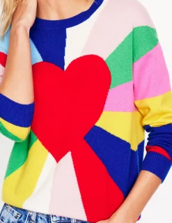 Sweaters & Cardigans-Boden Lydia Cashmere Jumper-Multi, Heart Spectrum Multi,HeartSpectrum