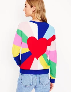 Sweaters & Cardigans-Boden Lydia Cashmere Jumper-Multi, Heart Spectrum Multi,HeartSpectrum