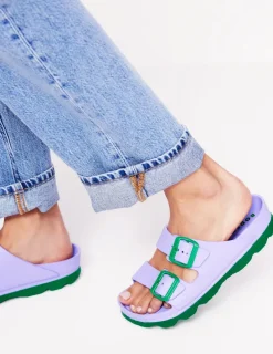 Flats | Sandals-Boden Lyla Double Buckle Slide-Lavender Purple LavenderPurple