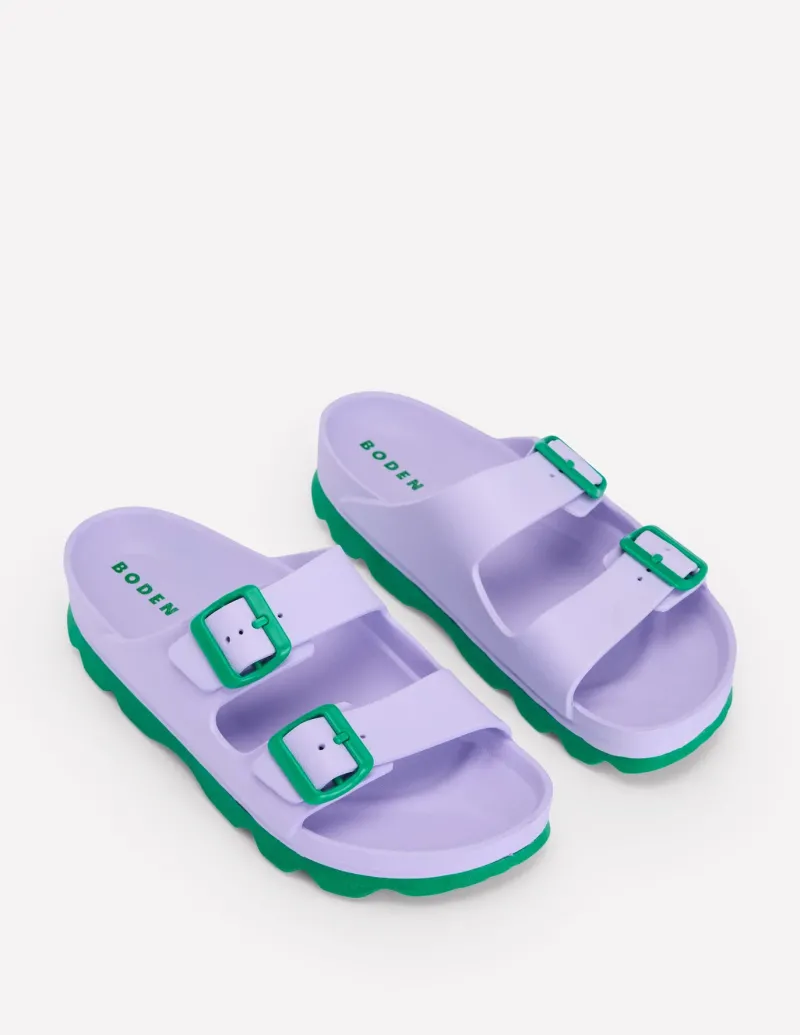 Flats | Sandals-Boden Lyla Double Buckle Slide-Lavender Purple LavenderPurple