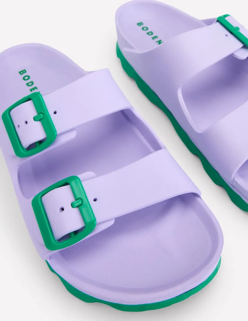 Flats | Sandals-Boden Lyla Double Buckle Slide-Lavender Purple LavenderPurple