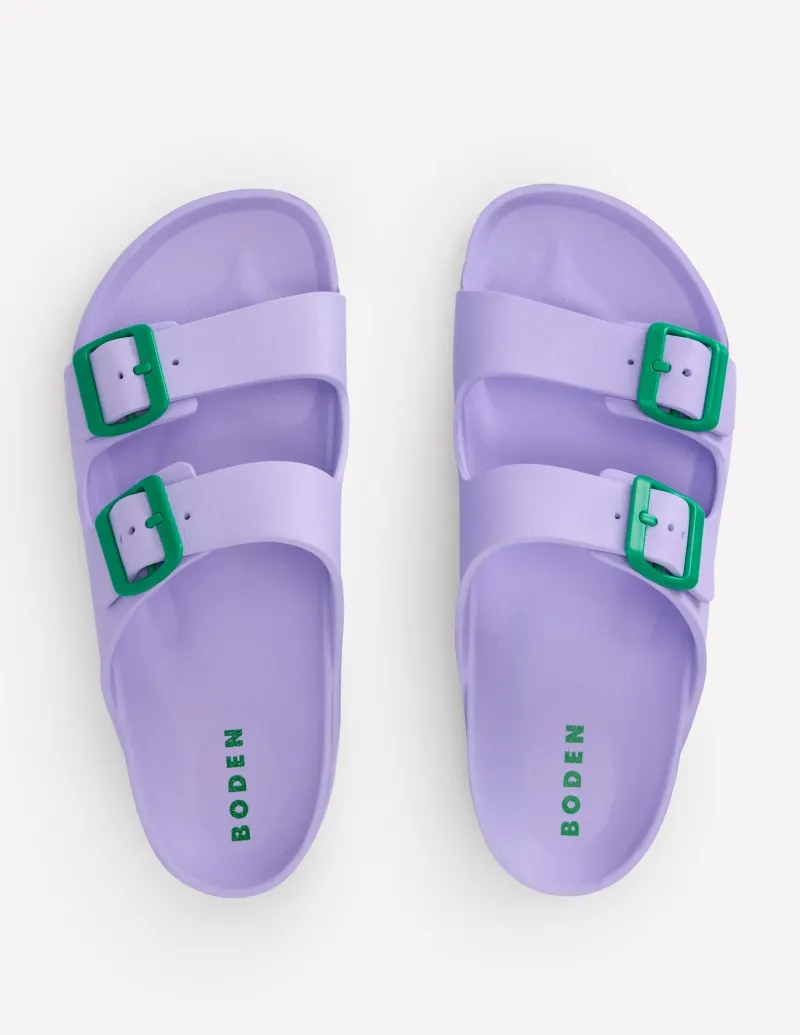 Flats | Sandals-Boden Lyla Double Buckle Slide-Lavender Purple LavenderPurple