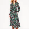 Dresses & Jumpsuits | Midi-Boden Maeve Trim Jersey Midi Dress-Rich Emerald, Blossom Scatter RichEmerald,BlossomScatter