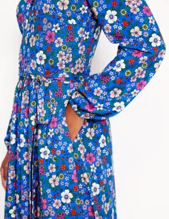 Dresses & Jumpsuits | Midi-Boden Maeve Trim Jersey Midi Dress-Gallery Blue, Blossom Scatter GalleryBlue,BlossomScatter