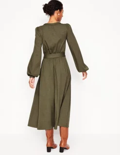 Dresses & Jumpsuits | Midi-Boden Maeve Trim Jersey Midi Dress-Classic Khaki ClassicKhaki