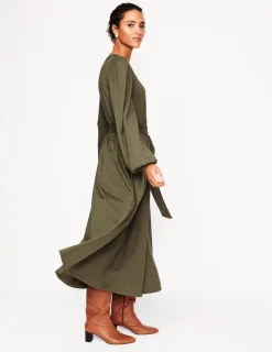 Dresses & Jumpsuits | Midi-Boden Maeve Trim Jersey Midi Dress-Classic Khaki ClassicKhaki