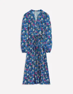 Dresses & Jumpsuits | Midi-Boden Maeve Trim Jersey Midi Dress-Gallery Blue, Blossom Scatter GalleryBlue,BlossomScatter