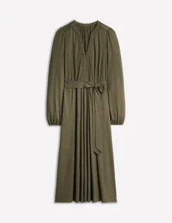 Dresses & Jumpsuits | Midi-Boden Maeve Trim Jersey Midi Dress-Classic Khaki ClassicKhaki