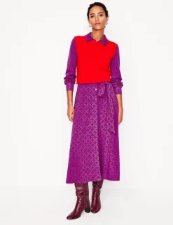 Petite Dresses | Midi-Boden Marcia Jersey Midi Shirt Dress-Regal Purple, Diamond Terrace RegalPurple,DiamondTerrace