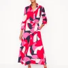 Petite Dresses | Midi-Boden Marcia Jersey Midi Shirt Dress-Poppy Red, Geometric Shuffle PoppyRed,GeometricShuffle