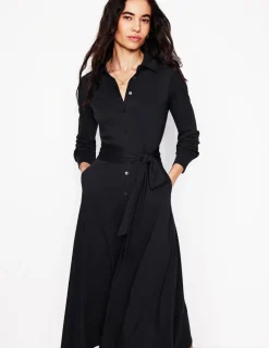 Dresses & Jumpsuits | Midi-Boden Marcia Jersey Midi Shirt Dress- Black