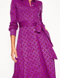 Petite Dresses | Midi-Boden Marcia Jersey Midi Shirt Dress-Regal Purple, Diamond Terrace RegalPurple,DiamondTerrace