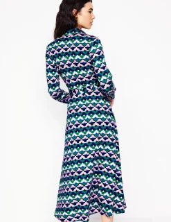 Petite Dresses | Midi-Boden Marcia Jersey Midi Shirt Dress-Rich Emerald, Lucky Clover RichEmerald,LuckyClover