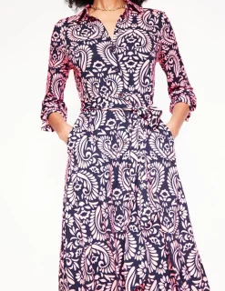 Petite Dresses | Midi-Boden Marcia Jersey Midi Shirt Dress-Milkshake, Decorative Flora Milkshake,DecorativeFlora