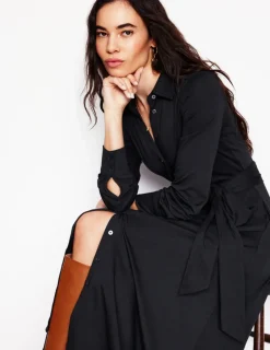 Dresses & Jumpsuits | Midi-Boden Marcia Jersey Midi Shirt Dress- Black