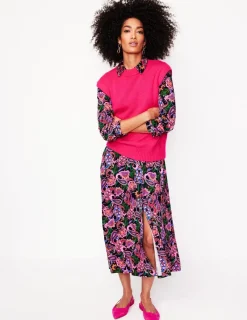 Petite Dresses | Midi-Boden Marcia Jersey Midi Shirt Dress-Multi, Paisley Fusion Multi,PaisleyFusion