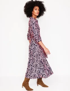 Petite Dresses | Midi-Boden Marcia Jersey Midi Shirt Dress-Milkshake, Decorative Flora Milkshake,DecorativeFlora
