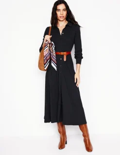 Dresses & Jumpsuits | Midi-Boden Marcia Jersey Midi Shirt Dress- Black